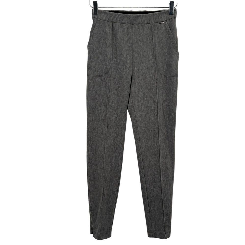 St. John Casual Pants Women's Size 4 Grey Cotton Blend Stretchy Waist Skinny Leg